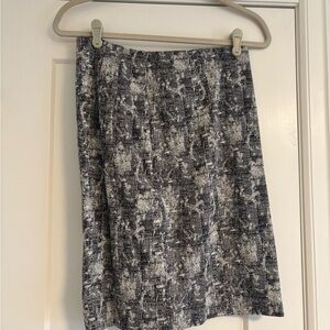 MM Lafleur Black and White Textured Pencil Skirt